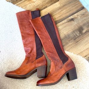 Frye ‘Janis’ Gore Heeled Knee-High Boot Women’s Size 7.5
